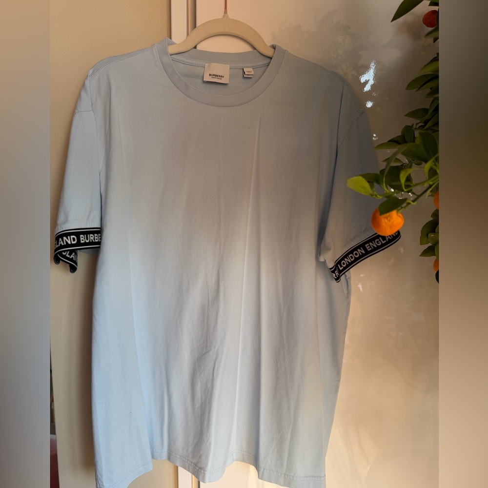 Burberry Pale Blue Crewneck Logo Tee